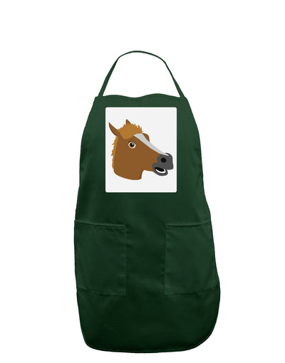 Silly Cartoon Horse Head Panel Dark Adult Apron-Bib Apron-TooLoud-Hunter-One-Size-Davson Sales