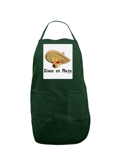 Chihuahua Dog with Sombrero - Cinco de Mayo Panel Dark Adult Apron by TooLoud-Bib Apron-TooLoud-Hunter-One-Size-Davson Sales