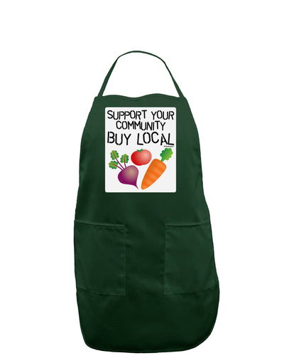 Support Your Community - Buy Local Panel Dark Adult Apron-Bib Apron-TooLoud-Hunter-One-Size-Davson Sales