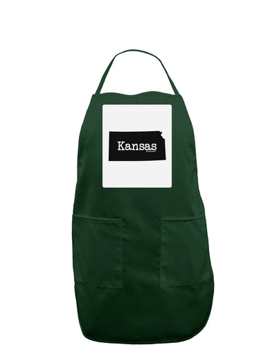 Kansas - United States Shape Panel Dark Adult Apron by TooLoud-Bib Apron-TooLoud-Hunter-One-Size-Davson Sales