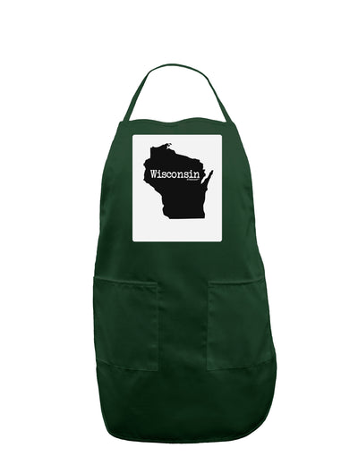 Wisconsin - United States Shape Panel Dark Adult Apron-Bib Apron-TooLoud-Hunter-One-Size-Davson Sales