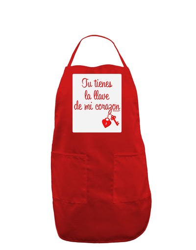 Tu Tienes La Llave De Mi Corazon Panel Dark Adult Apron by TooLoud-Bib Apron-TooLoud-Red-One-Size-Davson Sales