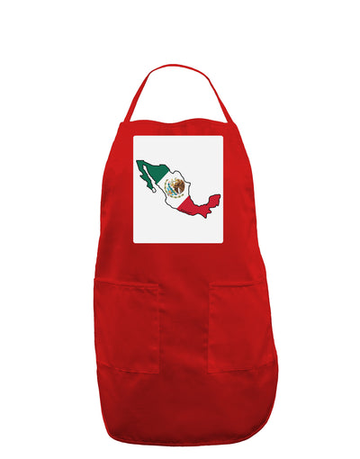 Mexico Outline - Mexican Flag Panel Dark Adult Apron by TooLoud-Bib Apron-TooLoud-Red-One-Size-Davson Sales