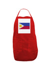 TooLoud Distressed Philippines Flag Panel Dark Adult Apron-Bib Apron-TooLoud-Red-One-Size-Davson Sales