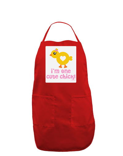 I'm One Cute Chick Panel Dark Adult Apron by TooLoud-Bib Apron-TooLoud-Red-One-Size-Davson Sales