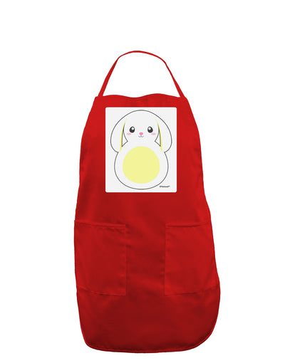 Cute Bunny with Floppy Ears - Yellow Panel Dark Adult Apron by TooLoud-Bib Apron-TooLoud-Red-One-Size-Davson Sales