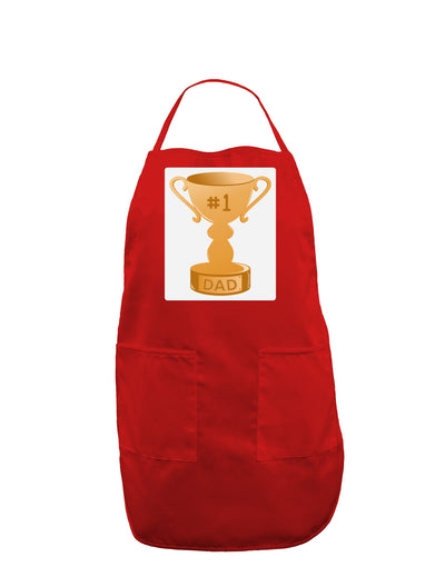 Number One Dad Trophy Panel Dark Adult Apron-Bib Apron-TooLoud-Red-One-Size-Davson Sales