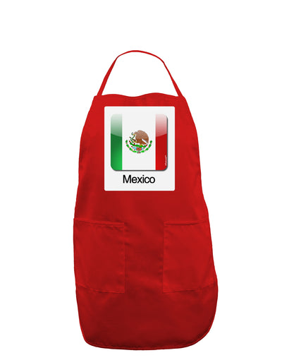 Mexican Flag App Icon - Text Panel Dark Adult Apron by TooLoud-Bib Apron-TooLoud-Red-One-Size-Davson Sales
