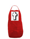 Simple Cross Design Black Panel Dark Adult Apron by TooLoud-Bib Apron-TooLoud-Red-One-Size-Davson Sales