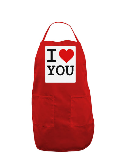 I Heart You Panel Dark Adult Apron-Bib Apron-TooLoud-Red-One-Size-Davson Sales