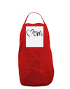 Mom with Brushed Heart Design Panel Dark Adult Apron by TooLoud-Bib Apron-TooLoud-Red-One-Size-Davson Sales