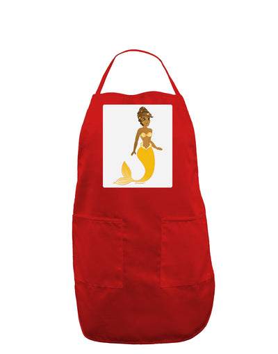 Mermaid Design - Yellow Panel Dark Adult Apron-Bib Apron-TooLoud-Red-One-Size-Davson Sales