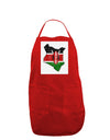 Kenya Flag Silhouette Distressed Panel Dark Adult Apron-Bib Apron-TooLoud-Red-One-Size-Davson Sales