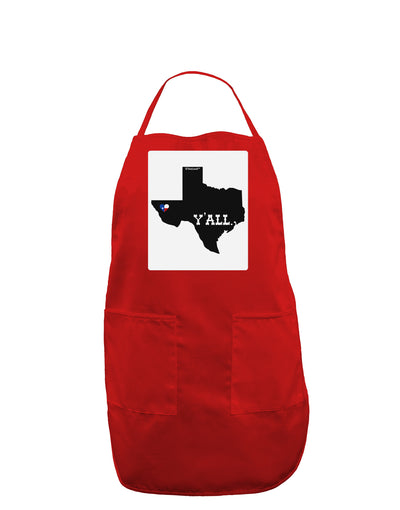 Texas State Y'all Design with Flag Heart Panel Dark Adult Apron by TooLoud-Bib Apron-TooLoud-Red-One-Size-Davson Sales