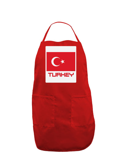 Turkey Flag with Text Panel Dark Adult Apron by TooLoud-Bib Apron-TooLoud-Red-One-Size-Davson Sales