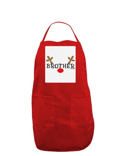 Matching Family Christmas Design - Reindeer - Brother Panel Dark Adult Apron by TooLoud-Bib Apron-TooLoud-Red-One-Size-Davson Sales