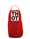 THOT Bold Text Panel Dark Adult Apron-Bib Apron-TooLoud-Red-One-Size-Davson Sales