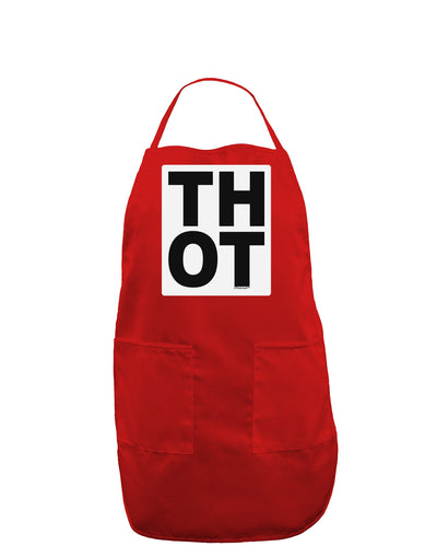 THOT Bold Text Panel Dark Adult Apron-Bib Apron-TooLoud-Red-One-Size-Davson Sales