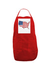 United States Cutout - American Flag Distressed Panel Dark Adult Apron by TooLoud-Bib Apron-TooLoud-Red-One-Size-Davson Sales