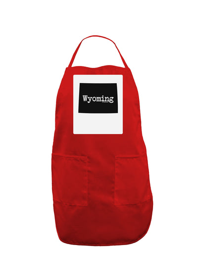 TooLoud Wyoming - United States Shape Panel Dark Adult Apron-Bib Apron-TooLoud-Red-One-Size-Davson Sales