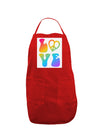 Peace and Love - Peace Heart Love Panel Dark Adult Apron-Bib Apron-TooLoud-Red-One-Size-Davson Sales