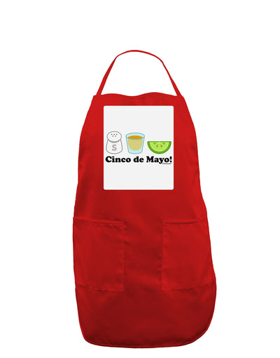 Cinco de Mayo Design - Salt Tequila Lime Panel Dark Adult Apron by TooLoud-Bib Apron-TooLoud-Red-One-Size-Davson Sales