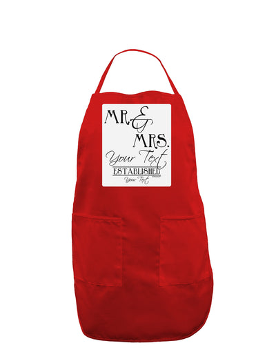 Personalized Mr and Mrs -Name- Established -Date- Design Panel Dark Adult Apron-Bib Apron-TooLoud-Red-One-Size-Davson Sales