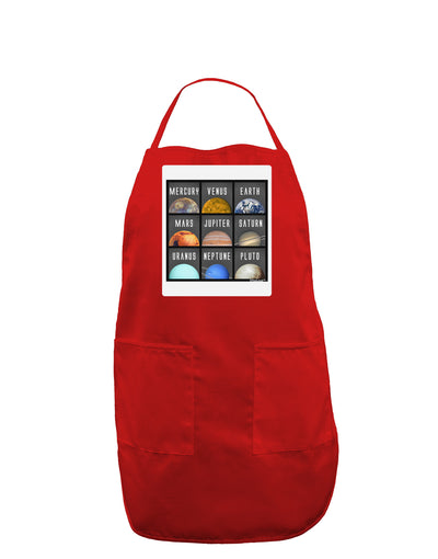 Solar System Squares Panel Dark Adult Apron-Bib Apron-TooLoud-Red-One-Size-Davson Sales