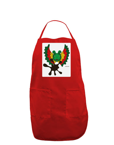 Dilophosaurus Design - Spit Panel Dark Adult Apron by TooLoud-Bib Apron-TooLoud-Red-One-Size-Davson Sales