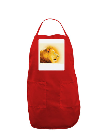 Lion Watercolor 3 Panel Dark Adult Apron-Bib Apron-TooLoud-Red-One-Size-Davson Sales