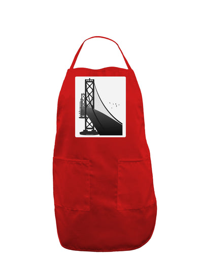 San Francisco Bay Bridge Panel Dark Adult Apron-Bib Apron-TooLoud-Red-One-Size-Davson Sales