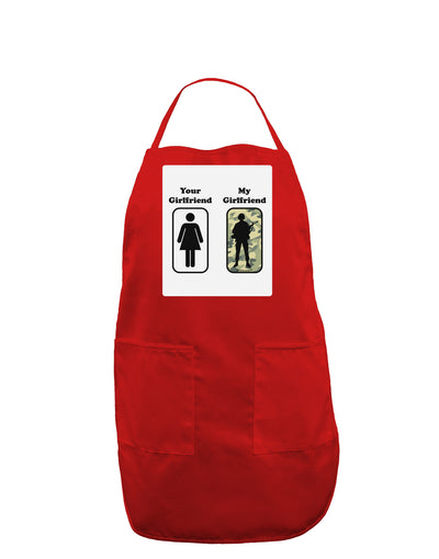 TooLoud Your Girlfriend My Girlfriend Military Panel Dark Adult Apron-Bib Apron-TooLoud-Red-One-Size-Davson Sales