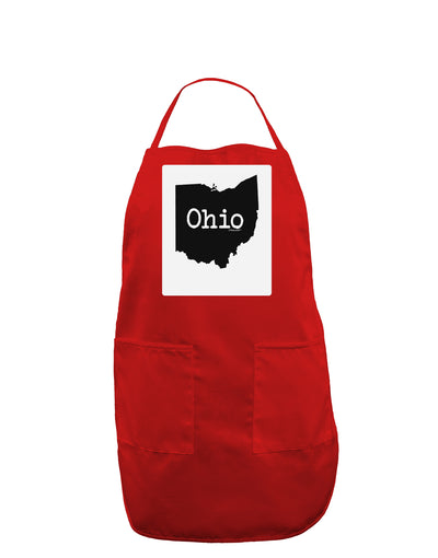 Ohio - United States Shape Panel Dark Adult Apron by TooLoud-Bib Apron-TooLoud-Red-One-Size-Davson Sales