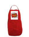 Super Mom - Superhero Comic Style Panel Dark Adult Apron-Bib Apron-TooLoud-Red-One-Size-Davson Sales