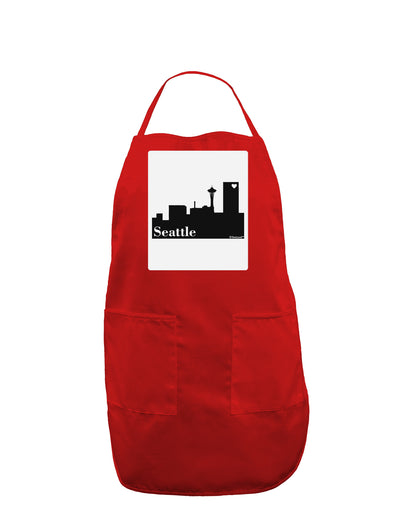 Seattle Skyline with Space Needle Panel Dark Adult Apron by TooLoud-Bib Apron-TooLoud-Red-One-Size-Davson Sales