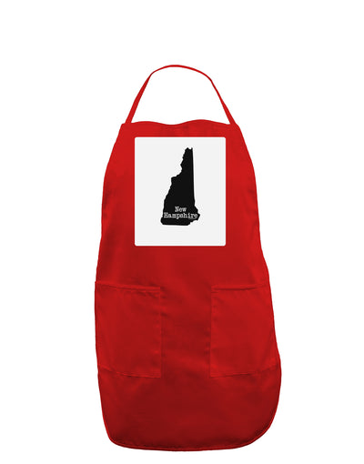 New Hampshire - United States Shape Panel Dark Adult Apron by TooLoud-Bib Apron-TooLoud-Red-One-Size-Davson Sales