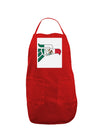 Hecho en Mexico Eagle Symbol - Mexican Flag Panel Dark Adult Apron by TooLoud-Bib Apron-TooLoud-Red-One-Size-Davson Sales