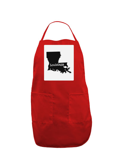 Louisiana - United States Shape Panel Dark Adult Apron by TooLoud-Bib Apron-TooLoud-Red-One-Size-Davson Sales