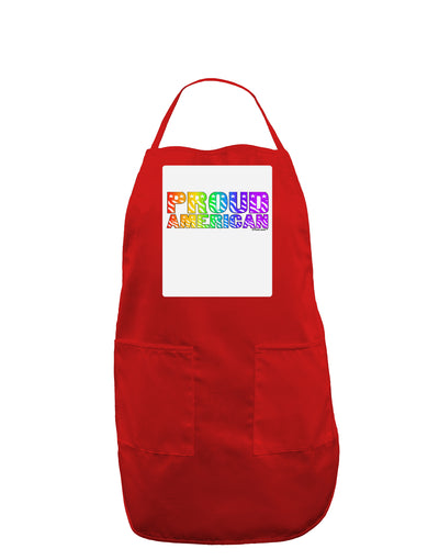 Proud American Rainbow Text Panel Dark Adult Apron by TooLoud-Bib Apron-TooLoud-Red-One-Size-Davson Sales