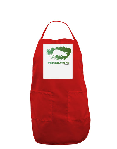 Jurassic Triceratops Design Panel Dark Adult Apron by TooLoud-Bib Apron-TooLoud-Red-One-Size-Davson Sales