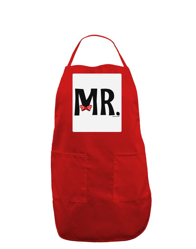 Matching Mr and Mrs Design - Mr Bow Tie Panel Dark Adult Apron by TooLoud-Bib Apron-TooLoud-Red-One-Size-Davson Sales