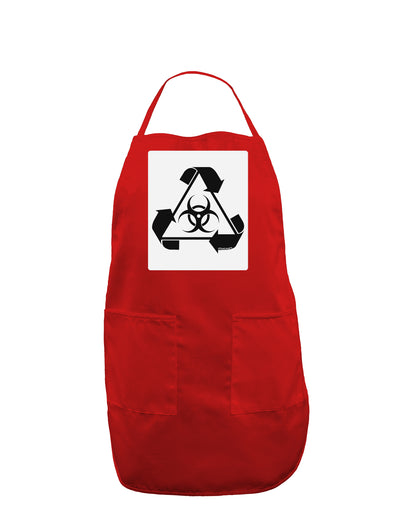 Recycle Biohazard Sign Black and White Panel Dark Adult Apron by TooLoud-Bib Apron-TooLoud-Red-One-Size-Davson Sales