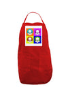 Clown Face Pop Art Panel Dark Adult Apron-Bib Apron-TooLoud-Red-One-Size-Davson Sales