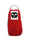 Retro 8-Bit Skull Panel Dark Adult Apron-Bib Apron-TooLoud-Red-One-Size-Davson Sales