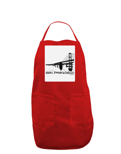 Bay Bridge Cutout Design - San Francisco Panel Dark Adult Apron by TooLoud-TooLoud-Red-One-Size-Davson Sales