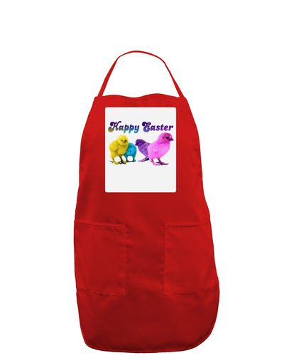 Happy Easter Peepers Panel Dark Adult Apron-Bib Apron-TooLoud-Red-One-Size-Davson Sales