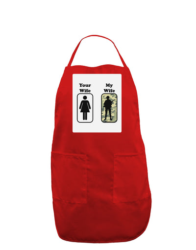 Your Wife My Wife Military Panel Dark Adult Apron-Bib Apron-TooLoud-Red-One-Size-Davson Sales