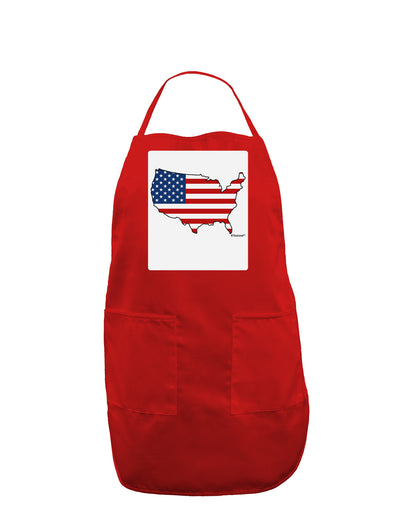 United States Cutout - American Flag Design Panel Dark Adult Apron by TooLoud-Bib Apron-TooLoud-Red-One-Size-Davson Sales