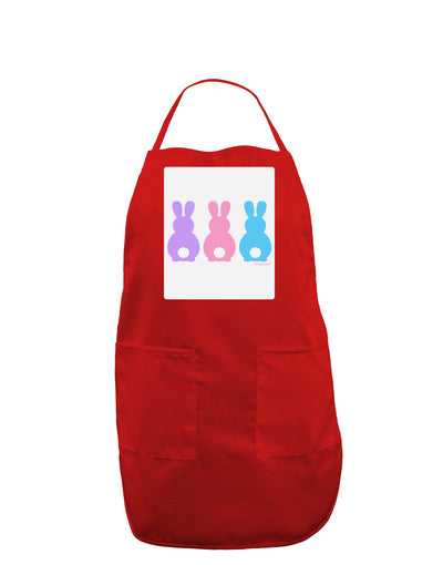 Three Easter Bunnies - Pastels Panel Dark Adult Apron by TooLoud-Bib Apron-TooLoud-Red-One-Size-Davson Sales