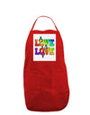 Love Is Love Lesbian Pride Panel Dark Adult Apron-Bib Apron-TooLoud-Red-One-Size-Davson Sales